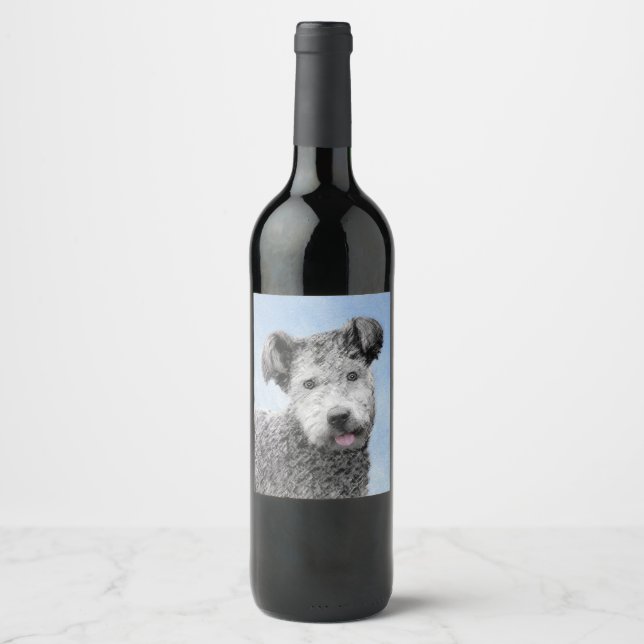 Étiquette Pour Bouteilles De Vin Pumi Peinture - Cute Original Chien Art (Devant)