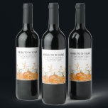 Étiquette Pour Bouteilles De Vin Pumpkin Wildflower 50th Birthday Personalized<br><div class="desc">Les citrouilles d'automne sont nichés dans de délicats fleurs sauvages dorés et oranges pour créer une esthétique élégante. Tout le texte est éditable pour vous permettre de créer facilement votre propre humeur spéciale.</div>