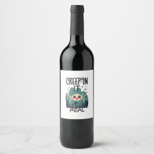 Étiquette Pour Bouteilles De Vin Pun d'araignée de Halloween Kawaii