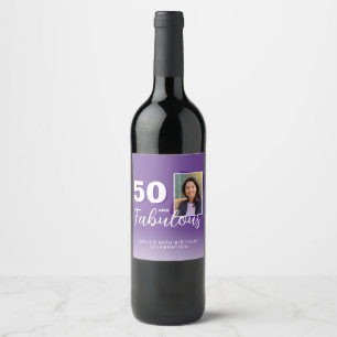 Étiquette Pour Bouteilles De Vin Purple 50 et fabuleux 50e anniversaire Photo