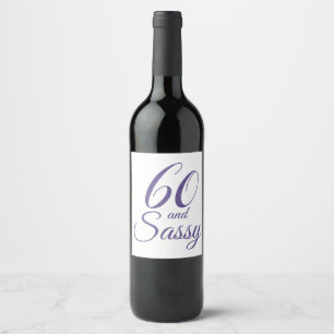 Étiquette Pour Bouteilles De Vin Purple 60 et Sassy Birthday