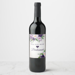 Étiquette Pour Bouteilles De Vin Purple Lavande Verdure Sera Mon Épouse