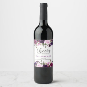 Étiquette Pour Bouteilles De Vin Purple Lavender Floral Boho Mariage étiquette de b