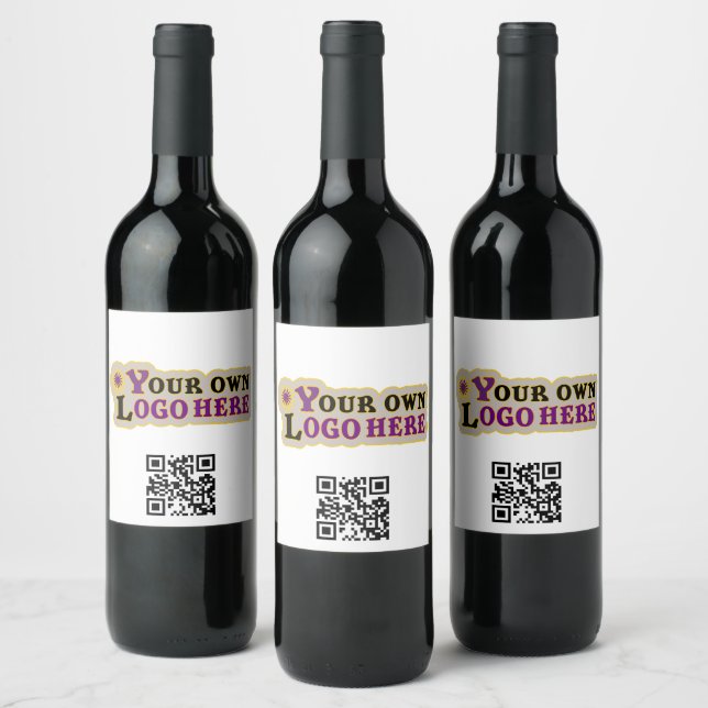 Étiquette Pour Bouteilles De Vin Qr personnalisé et logo Étiquette à vin (Bouteilles)