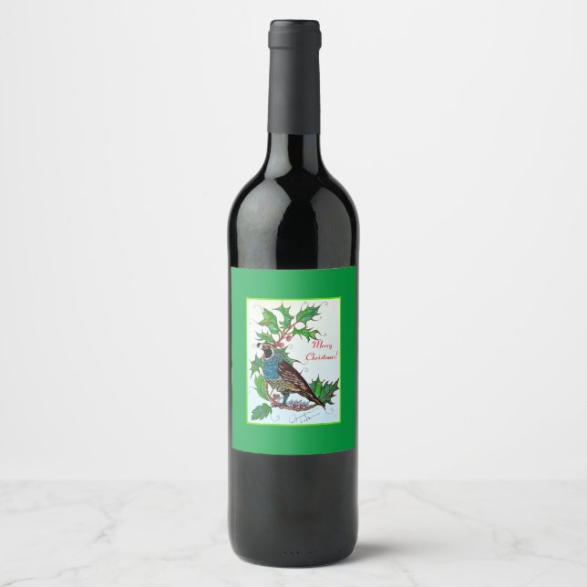 Étiquette Pour Bouteilles De Vin Quail à Holly (Devant)