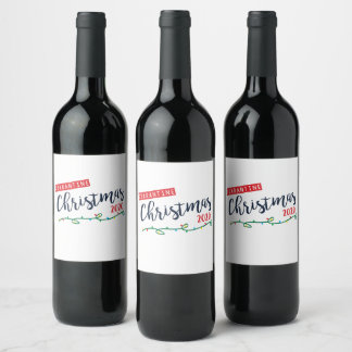 Étiquette Pour Bouteilles De Vin Quarantine Noël 2020 Vin Étiquette Cadeau