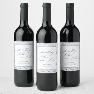 Étiquette Pour Bouteilles De Vin Quelque chose de bleu avant ma douche de mariée