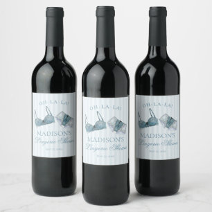 Étiquette Pour Bouteilles De Vin Quelque Chose de Bleu Lingerie Enterrement de Vie