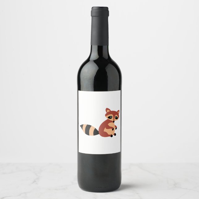 Étiquette Pour Bouteilles De Vin Raccoon (Devant)