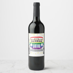 Étiquette Pour Bouteilles De Vin Rainbow Monster Truck Carlin Chien Gay pride LGBT