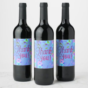 Étiquette Pour Bouteilles De Vin Raisins de vin Fleurs personnalisées Rouge Blanc