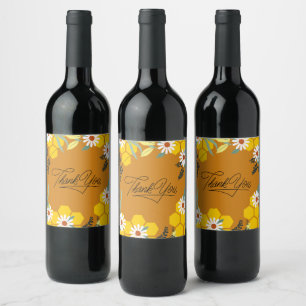 Étiquette Pour Bouteilles De Vin Raisins de vin Fleurs personnalisées Rouge Blanc