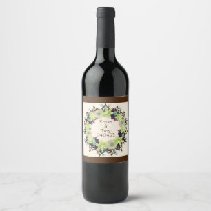 Étiquette Pour Bouteilles De Vin Raisins de vin Fleurs personnalisées Rouge Blanc