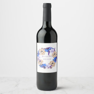 Étiquette Pour Bouteilles De Vin Raisins de vin Fleurs personnalisées Rouge Blanc