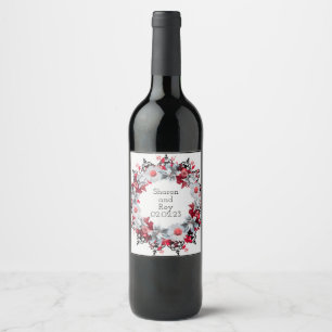 Étiquette Pour Bouteilles De Vin Raisins de vin Fleurs personnalisées Rouge Blanc
