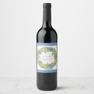 Étiquette Pour Bouteilles De Vin Raisins de vin Fleurs personnalisées Rouge Blanc