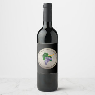 Étiquette Pour Bouteilles De Vin Raisins pourpres
