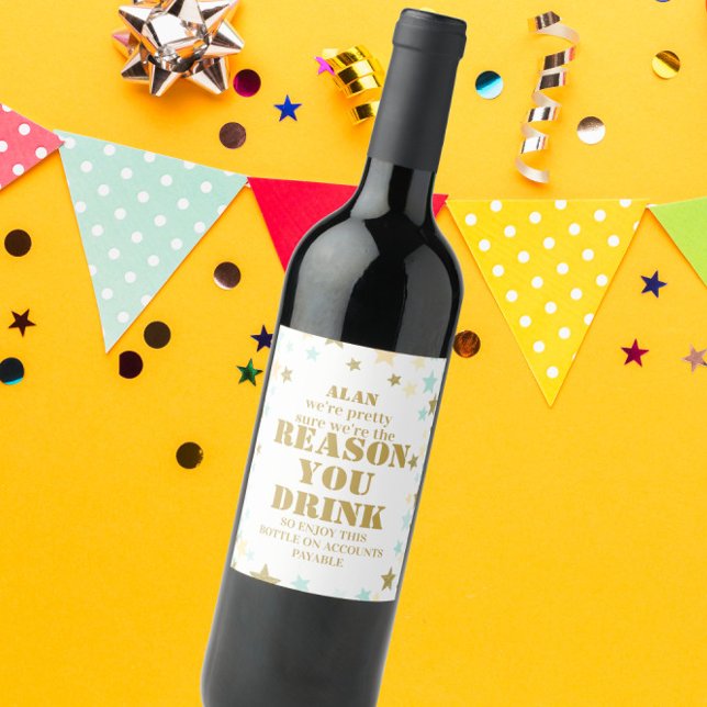 Étiquette Pour Bouteilles De Vin RAISONS VOUS BOIRE Patron Appréciation Cadeau (Créateur téléchargé)