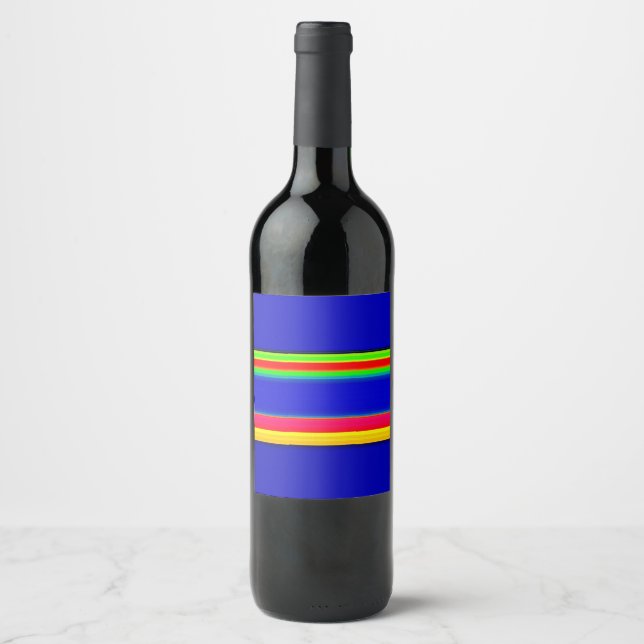 Étiquette Pour Bouteilles De Vin rayures funky (Devant)