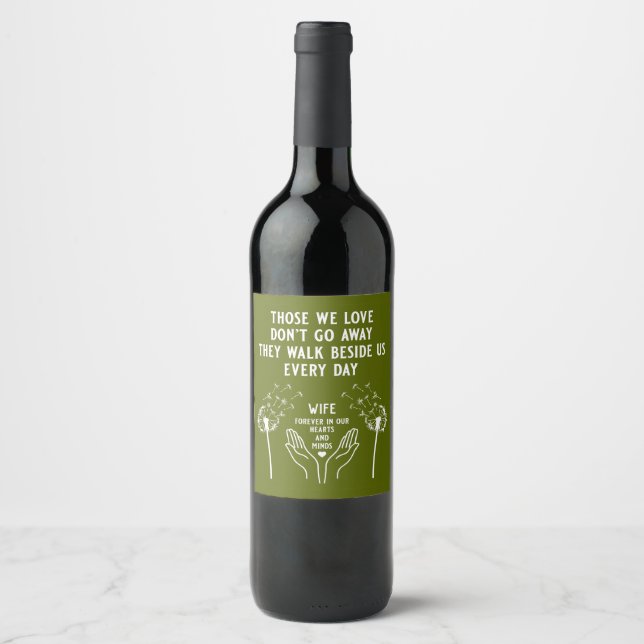 Étiquette Pour Bouteilles De Vin Réception funéraire en mémoire (Devant)