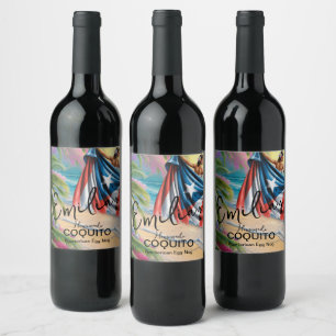 Étiquette Pour Bouteilles De Vin Recette de Coquito Boisson Egg Nog Entreprise de P