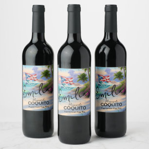 Étiquette Pour Bouteilles De Vin Recette de Coquito Boisson Egg Nog Entreprise Insu