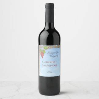 Étiquette Pour Bouteilles De Vin Red Grapes