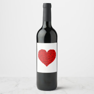 Étiquette Pour Bouteilles De Vin Red Heart Love Valentines for Girlfriend Femmes Lu