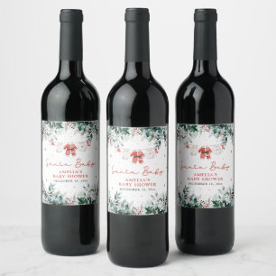 Étiquette Pour Bouteilles De Vin Red Père Noël Baby Christmas Baby Clothes Baby sho