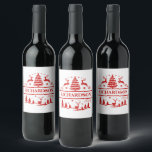 Étiquette Pour Bouteilles De Vin Red White Christmas Nom de famille personnalisé<br><div class="desc">Rouge blanc Noël personnalisé nom de famille personnalisé monogramme de vacances vin étiquette. Élevez votre boisson de Noël avec ce étiquette personnalisé. Ce étiquette de famille personnalisé ajoute une touche unique à votre cadeau de vacances et fait un cadeau de famille réfléchi et chéri.</div>