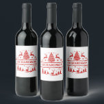 Étiquette Pour Bouteilles De Vin Red White Christmas Nom de famille personnalisé<br><div class="desc">Rouge blanc Noël personnalisé nom de famille personnalisé monogramme de vacances vin étiquette. Élevez votre boisson de Noël avec ce étiquette personnalisé. Ce étiquette de famille personnalisé ajoute une touche unique à votre cadeau de vacances et fait un cadeau de famille réfléchi et chéri.</div>