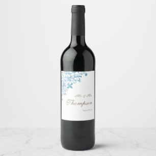 Étiquette Pour Bouteilles De Vin Regency French Blue Fleur de Lis Réception de mari