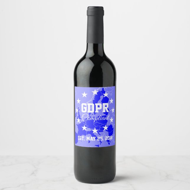 Étiquette Pour Bouteilles De Vin Règlement général sur la protection des données co (Devant)