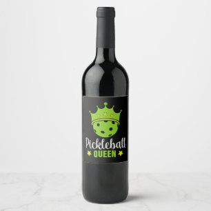 Étiquette Pour Bouteilles De Vin Reine de Pickleball Drôle Reine de Pickle Ball
