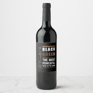 Étiquette Pour Bouteilles De Vin Reine Noire La Pièce La Plus Puissante Dans Le Jeu