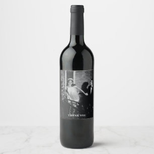 Étiquette Pour Bouteilles De Vin Remerciement de mariage personnalisé avec photo mi