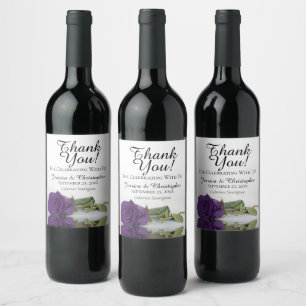 Étiquette Pour Bouteilles De Vin Remerciement de mariage pour une élégante rose roy