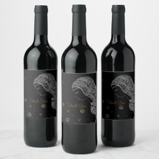 Étiquette Pour Bouteilles De Vin Remerciement Élégant pour Enterrement de Vie de Je