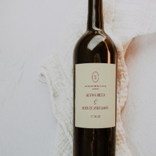 Étiquette Pour Bouteilles De Vin Remerciements de mariage élégants ivoire beige mon