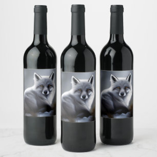 Étiquette Pour Bouteilles De Vin Renard arctique magnifique 