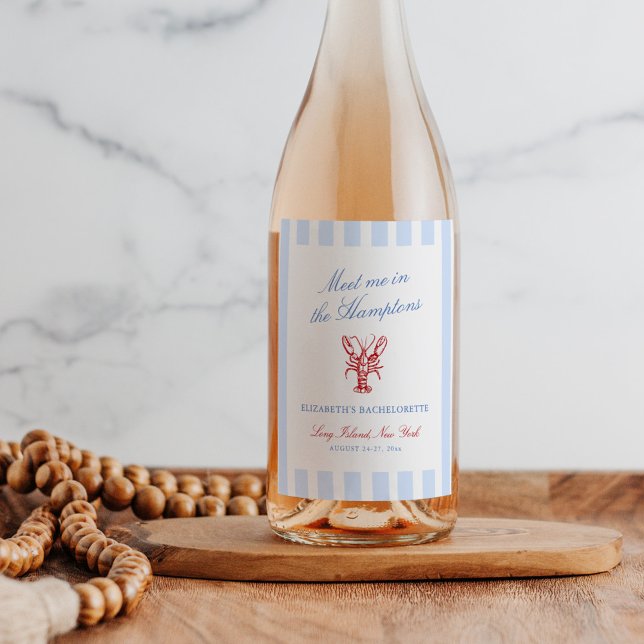 Étiquette Pour Bouteilles De Vin Rencontrez-moi dans la Bachelorette Hamptons (Créateur téléchargé)