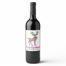 Renne de Noël rose Gay Fierté arc-en-ciel Vin