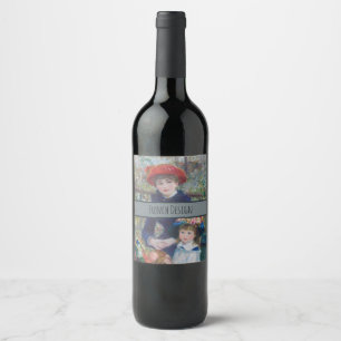 Étiquette Pour Bouteilles De Vin Renoir Deux Sœurs Terrasse Impressionnisme Françai