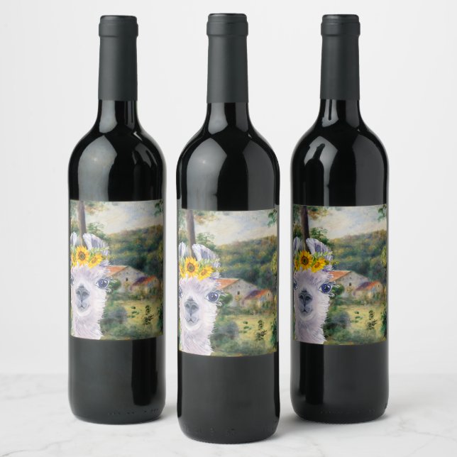 Étiquette Pour Bouteilles De Vin Renoir Environs de Briey et Fancy Llama (Bouteilles)