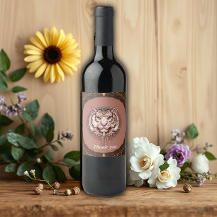 Étiquette Pour Bouteilles De Vin Représentation captivante et artistique d'un tigre