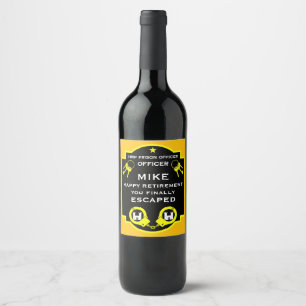 Étiquette Pour Bouteilles De Vin Retraite de l'agent pénitentiaire HMP