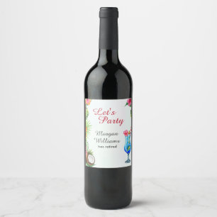 Étiquette Pour Bouteilles De Vin Retraite Tropical Summer Dine & Cocktail Party