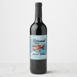 Étiquette Pour Bouteilles De Vin Retraite Voyage à thème Partie rouge Vintage