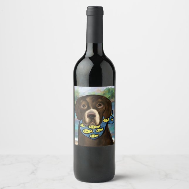 Étiquette Pour Bouteilles De Vin Retriever du Labrador (Devant)
