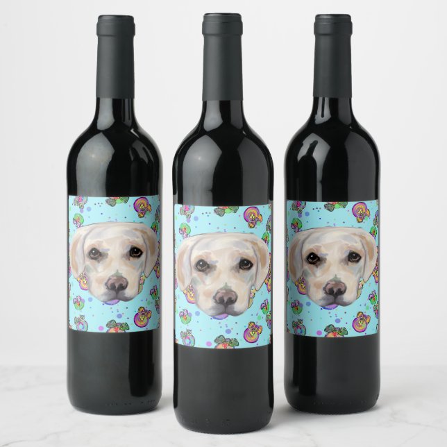 ÉTIQUETTE POUR BOUTEILLES DE VIN RETRIEVER DU LABRADOR (Bouteilles)